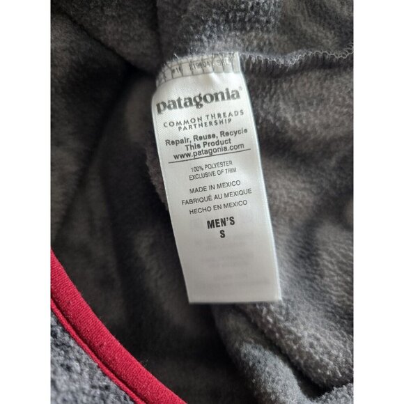 Patagonia Synchilla Pullover Fleece Gray Red Tribal Aztec Mens S Unisex Womens M - Picture 11 of 12